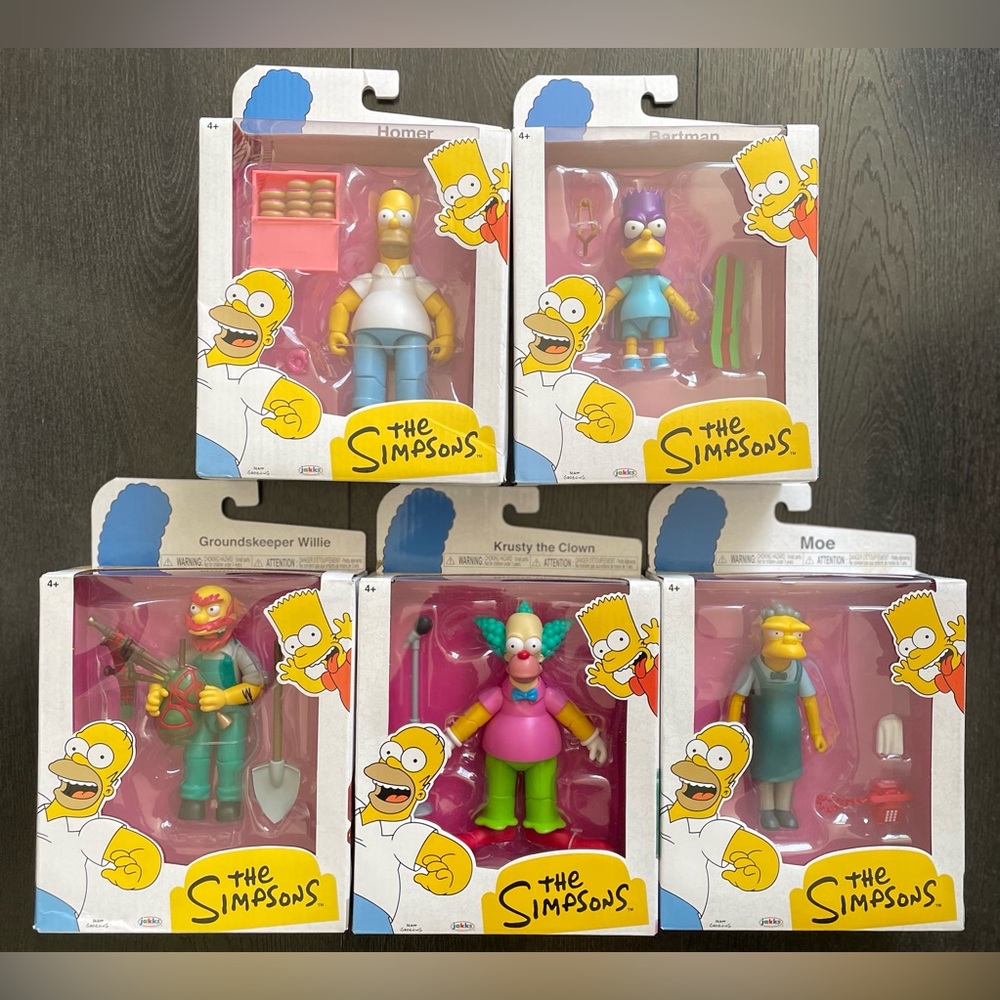 Jakks toys - LOT of 5 Simpsons action figures NEW in sealed box